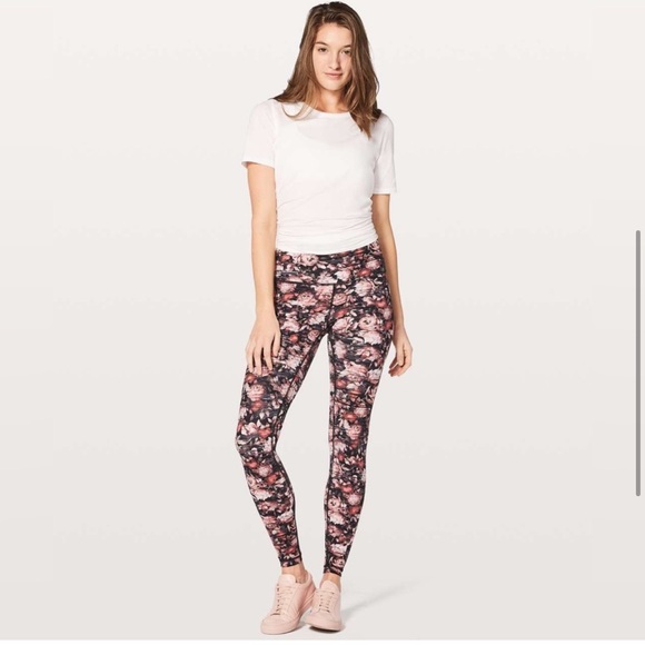 Lululemon Wunder Under Hi-Rise Leggings Size 4 Nulux Peony Floral Multi Stretch - Picture 2 of 16